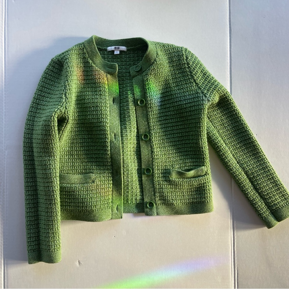 Uniqlo Green Knitted Cardigan Size Small - Picture 4 of 8